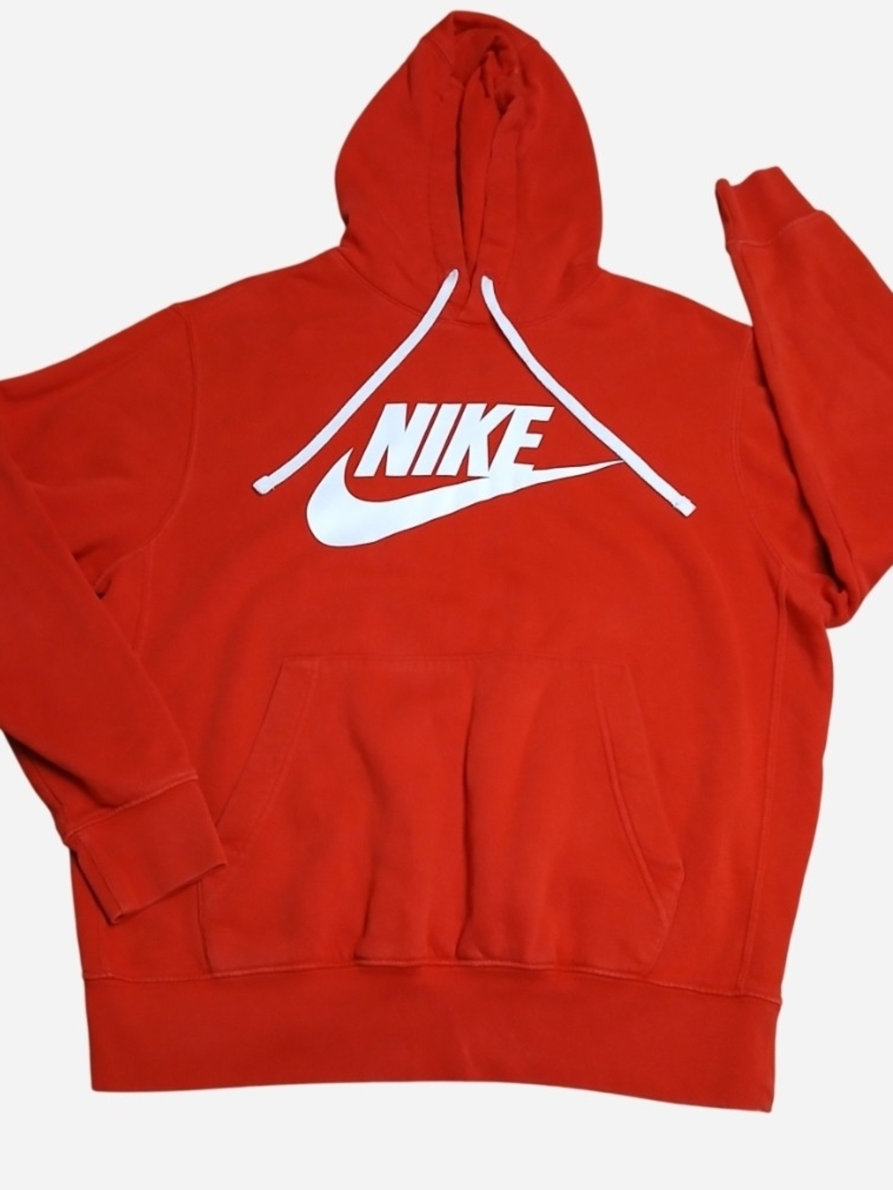 Nike Sportswear Club Fleece Hoodie Mens M Medium Red White Graphic Pullover Hood